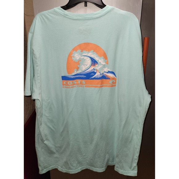 Men's Costa Short Sleeve Wave Design 2XL tshirt - Picture 1 of 6